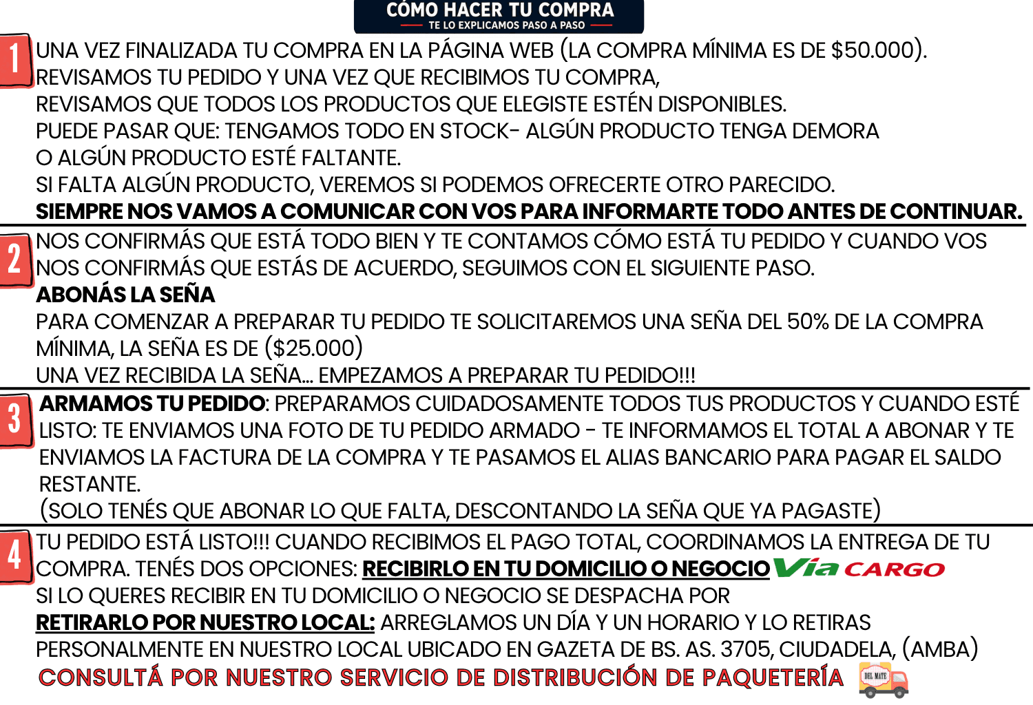 Cómo hacer tu compra - Mayorista Del Mate