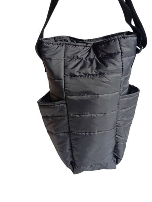 BOLSO MATERO PUFFER DOBLE BOLSILLO NEGRO/VERDE MILITAR