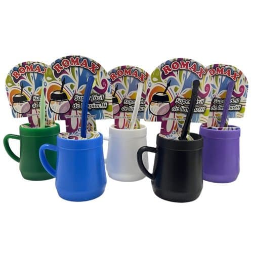 MATE PLASTICO UNA ASA CON SACA YERBA