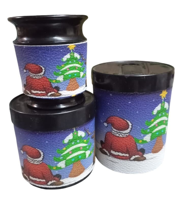 SET MATERO PVC NAVIDAD CON MATE DE PLASTICO