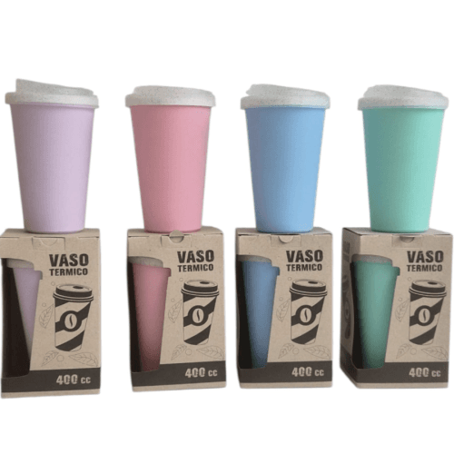 VASO TIPO STARBUCKS PASTEL T/GLITTER 400CC CON CAJA